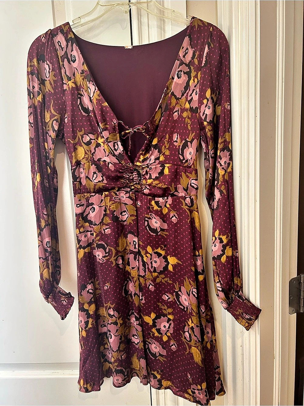 Free People Morning Light Mini Dress Floral Purple & Pink